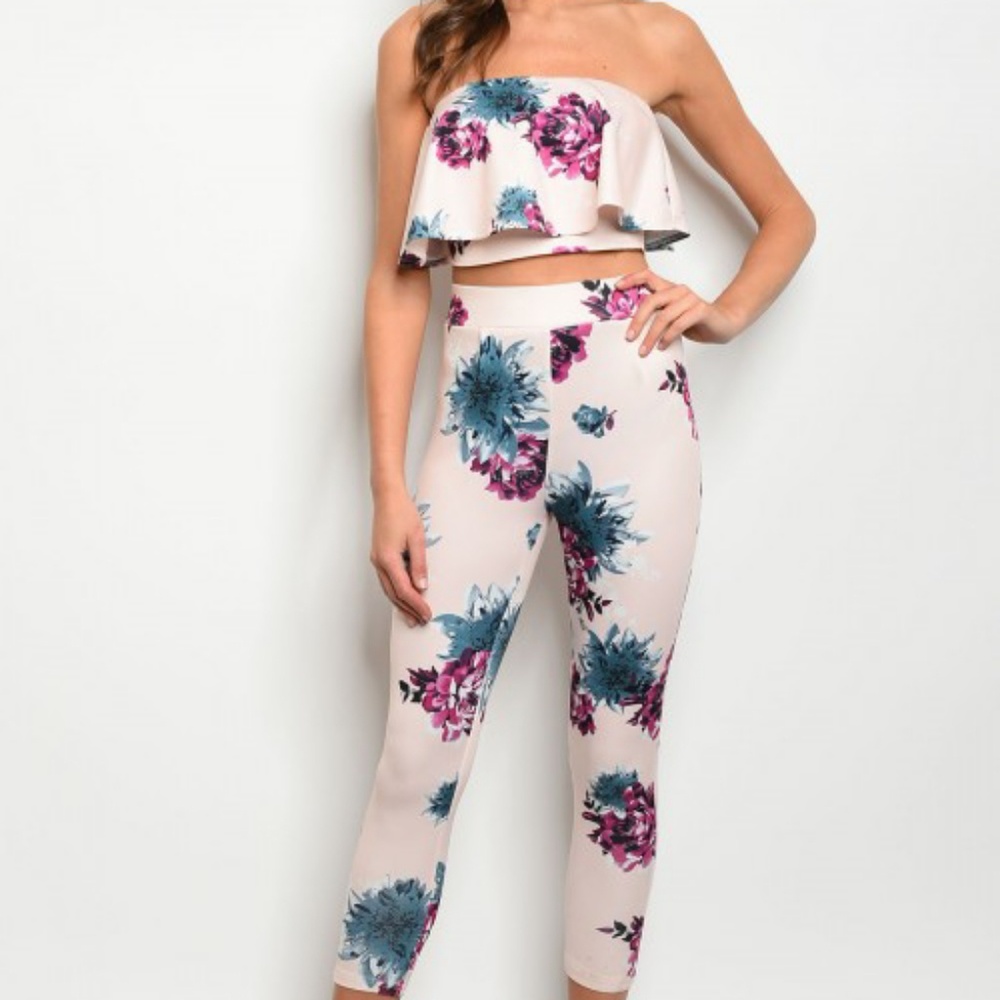 Pink Floral Top & Set